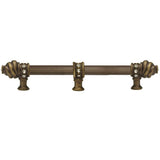 Carpe Diem Hardware - Cache 12'' O.C. (Approximately) With 5/8'' Reeded Center Long Pull and Center Brace With 16 Rivoli Swarovski Clear Crystals In Antique Brass. - Antique Brass