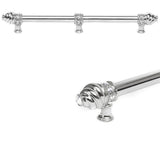 Carpe Diem Hardware - Cache 18'' O.C. (Approximately) With 5/8'' Smooth Center Long Pull and Center Brace With 16 Rivoli Swarovski Clear Crystals In Platinum - Platinum
