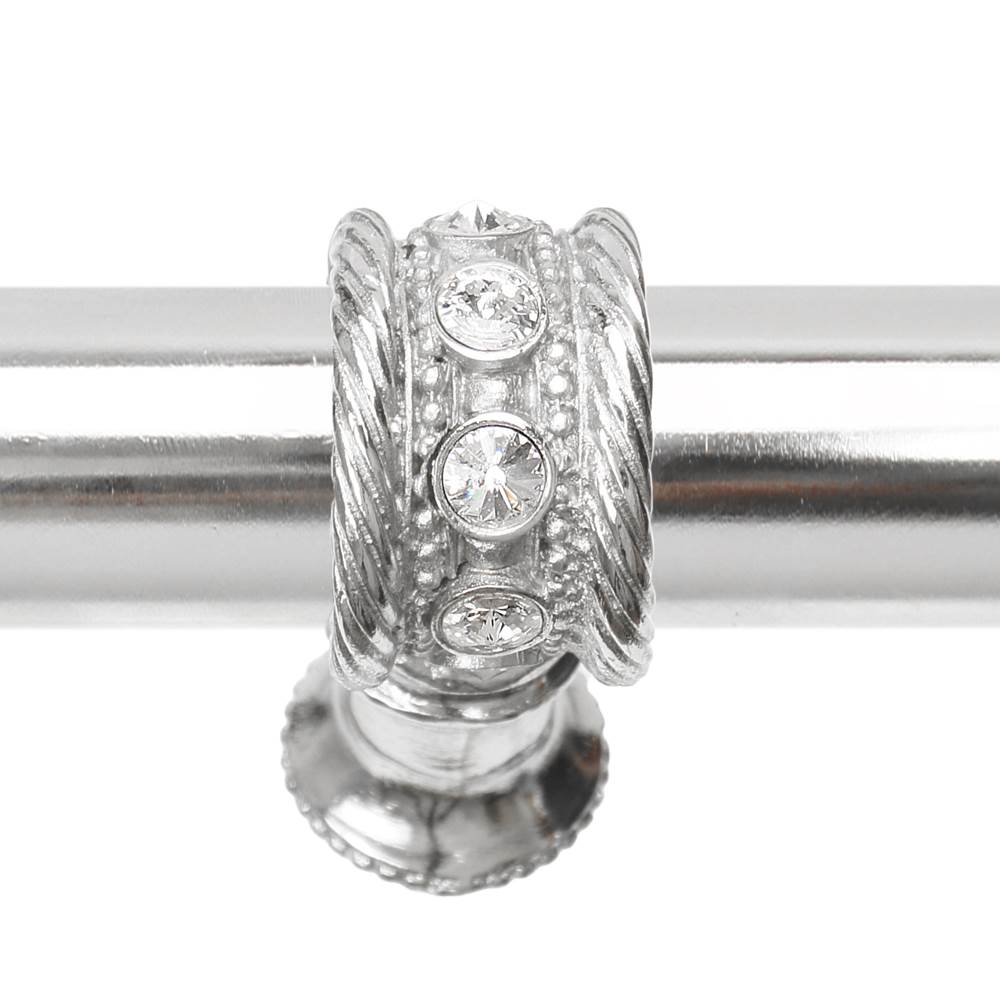 Cache 18'' O.C. (Approximately) With 5/8'' Smooth Center Long Pull and Center Brace With 16 Rivoli Swarovski Clear Crystals In Satin