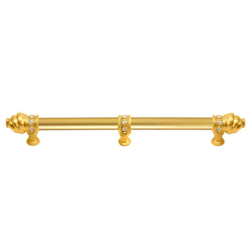 Carpe Diem Hardware - Cache 18'' O.C. Approx w/ 5/8'' Smooth Center Long Pull w/ 23 Rivoli Swarovski Crystals w/ Center Brace - Gilded Mercury