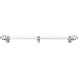 Carpe Diem Hardware - Cache 18'' O.C. (Approximately) With 5/8'' Reeded Center Long Pull and Center Brace With 16 Rivoli Swarovski Clear Crystals In Satin - Satin