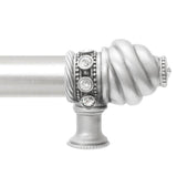 Cache 22'' O.C. (Approximately) With 5/8'' Smooth Center Long Pull and Center Brace With 16 Rivoli Swarovski Clear Crystals In Satin