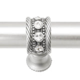 Cache 22'' O.C. (Approximately) With 5/8'' Smooth Center Long Pull and Center Brace With 16 Rivoli Swarovski Clear Crystals In Satin