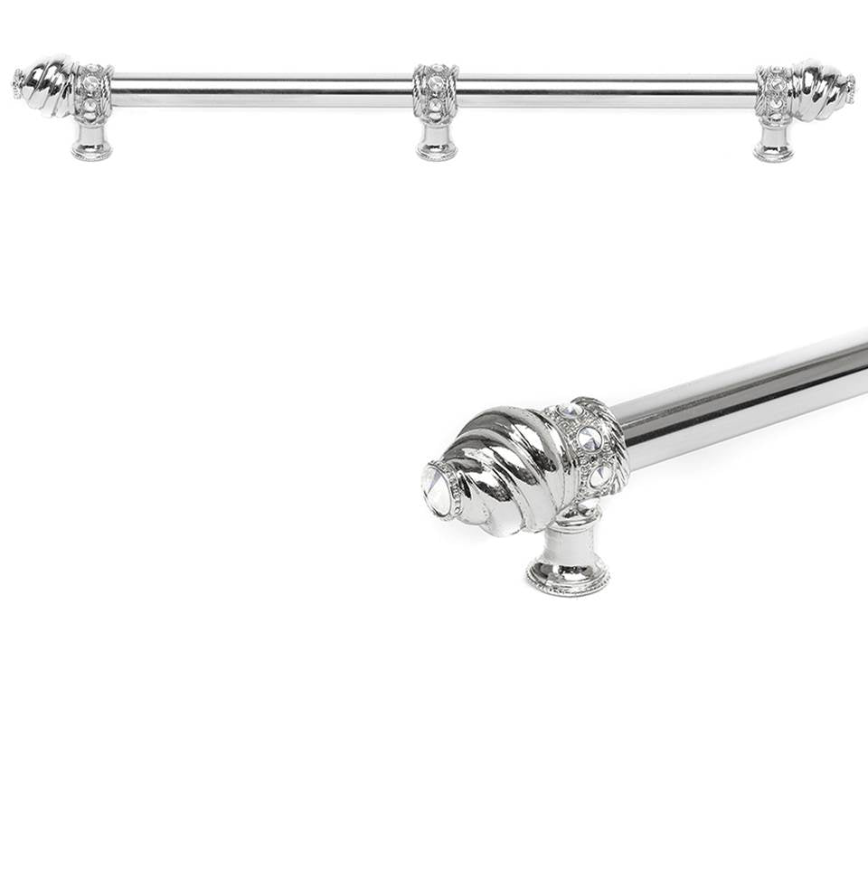 Carpe Diem Hardware - Cache 22'' O.C. Approx w/ 5/8'' Smooth Center Long Pull w/ 23 Rivoli Swarovski Crystals w/ Center Brace - Chalice