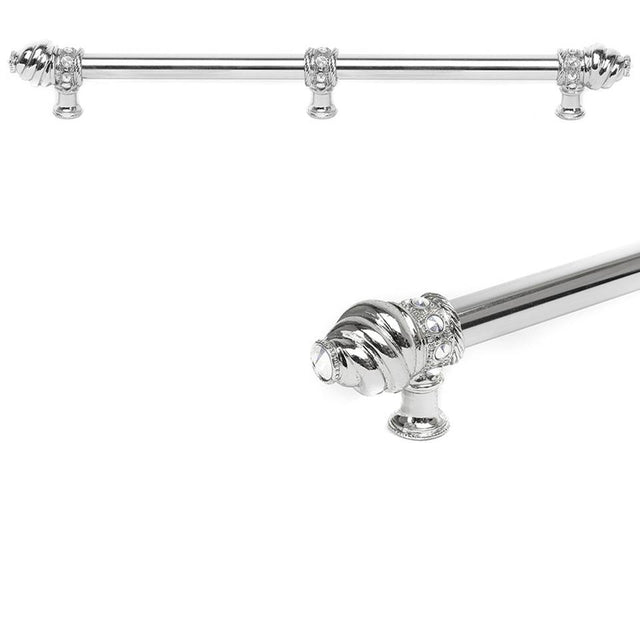 Carpe Diem Hardware - Cache 22'' O.C. Approx w/ 5/8'' Smooth Center Long Pull w/ 23 Rivoli Swarovski Crystals w/ Center Brace - Chalice