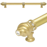 Carpe Diem Hardware - Cache 22'' O.C. (Approximately) With 5/8'' Smooth Center Long Pull and Center Brace With 16 Rivoli Swarovski Clear Crystals In Soft Gold - Soft Gold