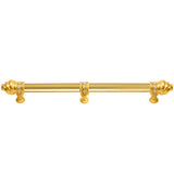 Carpe Diem Hardware - Cache 22'' O.C. (Approximately) With 5/8'' Smooth Center Long Pull and Center Brace With 16 Rivoli Swarovski Clear Crystals In Gilded Mercury. - Gilded Mercury