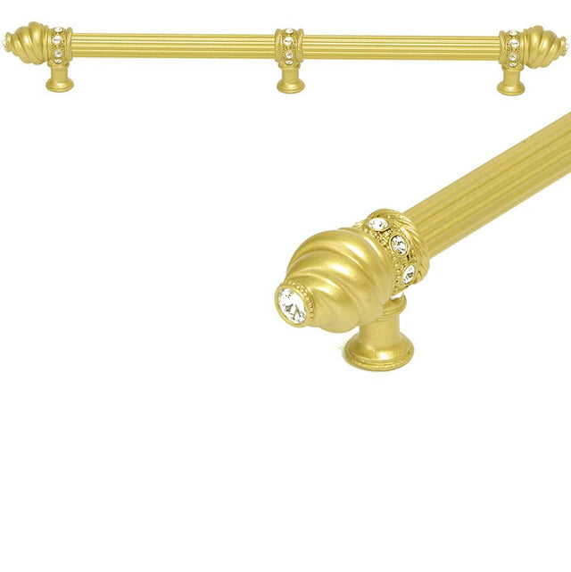 Carpe Diem Hardware - Cache 22'' O.C. Approx w/ 5/8'' Reeded Center Long Pull w/ 23 Rivoli Swarovski Crystals w/ Center Brace - Chalice