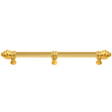 Carpe Diem Hardware - Cache 22'' O.C. (Approximately) With 5/8'' Reeded Center Long Pull and Center Brace With 16 Rivoli Swarovski Clear Crystals In Gilded Mercury. - Gilded Mercury