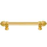 Carpe Diem Hardware - Cricket Cage 6'' O.C. (Approximately) With 5/8'' Reeded Center Long Pull Large Finial In Gilded Mercury. - Gilded Mercury