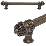 Carpe Diem Hardware - Cricket Cage 9'' O.C. (Approximately) With 5/8'' Reeded Center Long Pull Large Finial In Antique Brass. - Antique Brass