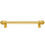 Carpe Diem Hardware - Cricket Cage 9'' O.C. (Approximately) With 5/8'' Reeded Center Long Pull Large Finial In Gilded Mercury. - Gilded Mercury