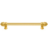 Carpe Diem Hardware - Cricket Cage 12'' O.C. (Approximately) With 5/8'' Reeded Center Long Pull Large Finial In Gilded Mercury. - Gilded Mercury