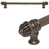 Carpe Diem Hardware - Cricket Cage 18'' O.C. (Approximately) With 5/8'' Reeded Center Long Pull Large Finial In Antique Brass. - Antique Brass