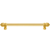 Carpe Diem Hardware - Cricket Cage 22'' O.C. (Approximately) With 5/8'' Reeded Center Long Pull Large Finial In Gilded Mercury. - Gilded Mercury