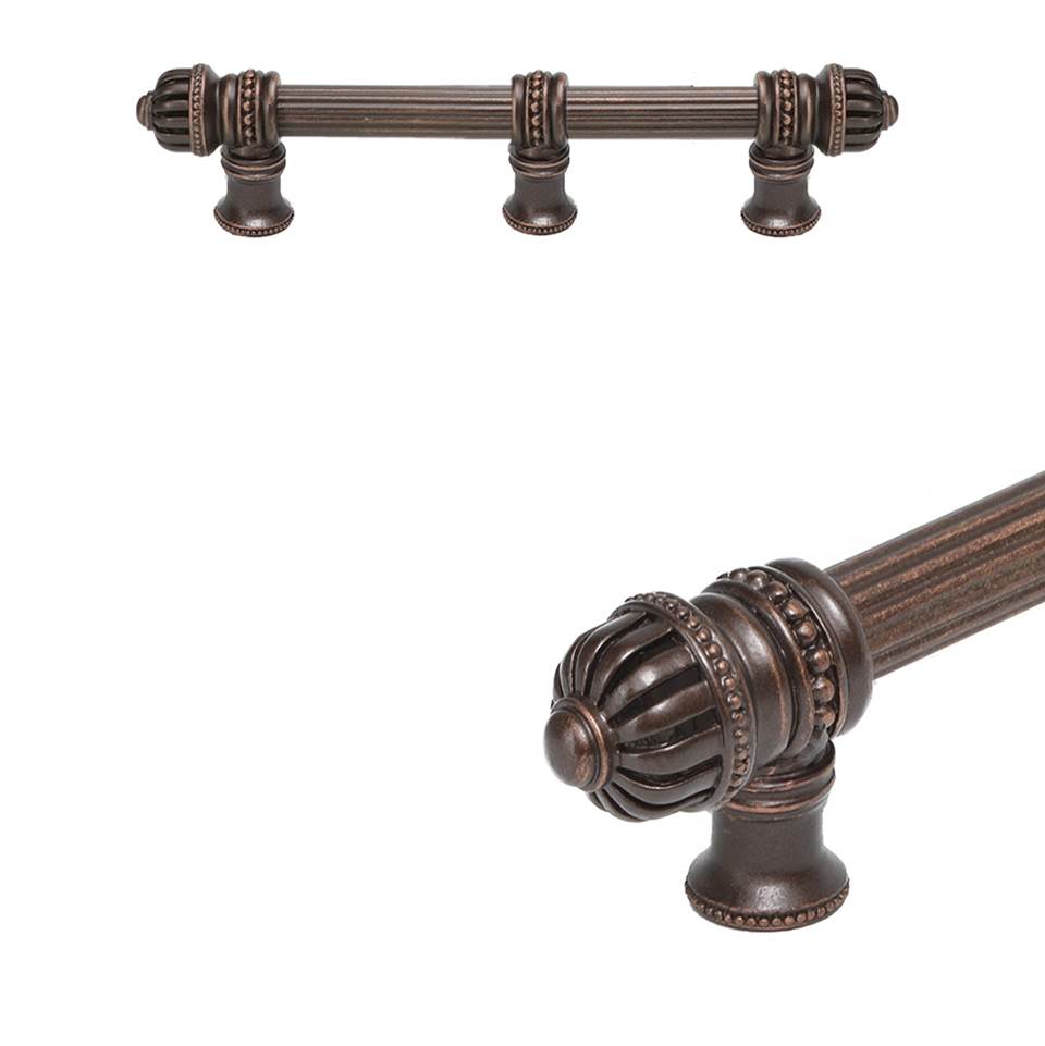 Carpe Diem Hardware - Cricket Cage 6'' O.C. (Approximately) With 5/8'' Reeded Center Long Pull Small Finial With Center Brace - Oil Rubbed Bronze