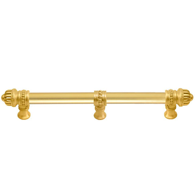 Carpe Diem Hardware - Cricket Cage 9'' O.C. (Approximately) With 5/8'' Smooth Center Long Pull and Center Brace Large Finial In Gilded Mercury. - Gilded Mercury