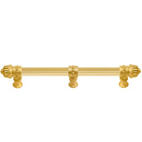 Carpe Diem Hardware - Cricket Cage 9'' O.C. (Approximately) With 5/8'' Reeded Center Long Pull and Center Brace Large Finial In Gilded Mercury. - Gilded Mercury