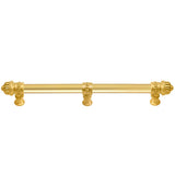 Carpe Diem Hardware - Cricket Cage 18'' O.C. (Approximately) With 5/8'' Smooth Center Long Pull and Center Brace Large Finial In Gilded Mercury. - Gilded Mercury