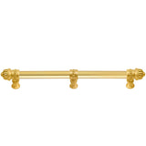 Carpe Diem Hardware - Cricket Cage 22'' O.C. (Approximately) With 5/8'' Smooth Center Long Pull and Center Brace Large Finial In Gilded Mercury. - Gilded Mercury
