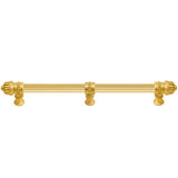 Carpe Diem Hardware - Cricket Cage 22'' O.C. (Approximately) With 5/8'' Reeded Center Long Pull and Center Brace Large Finial In Gilded Mercury. - Gilded Mercury