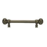 Carpe Diem Hardware - Juliane Grace 6'' O.C. (Approximately) With 5/8'' Reeded Center Long Pull Large Finial With Clear Swarovski Crystals In Antique Brass. - Antique Brass