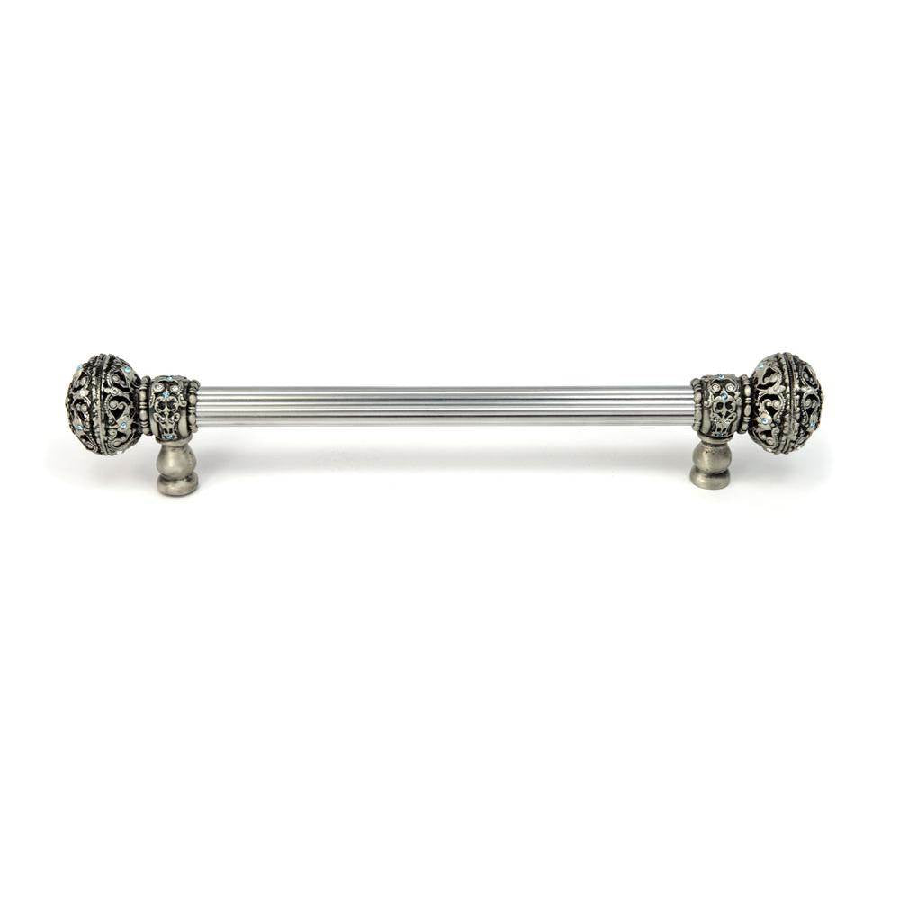 Carpe Diem Hardware - Juliane Grace 9'' O.C. Approx w/ 5/8'' Smooth Center Long Pull Large Finial w/ 56 Swarovski Crystals - Soft Gold