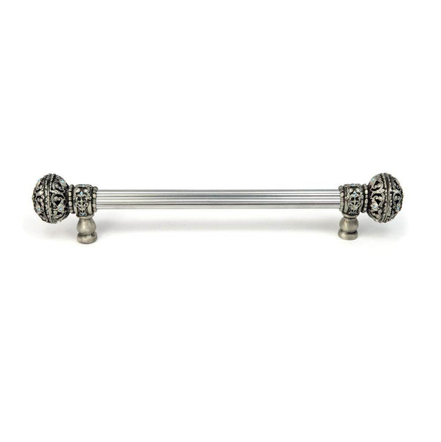 Carpe Diem Hardware - Juliane Grace 9'' O.C. Approx w/ 5/8'' Smooth Center Long Pull Large Finial w/ 56 Swarovski Crystals - Soft Gold