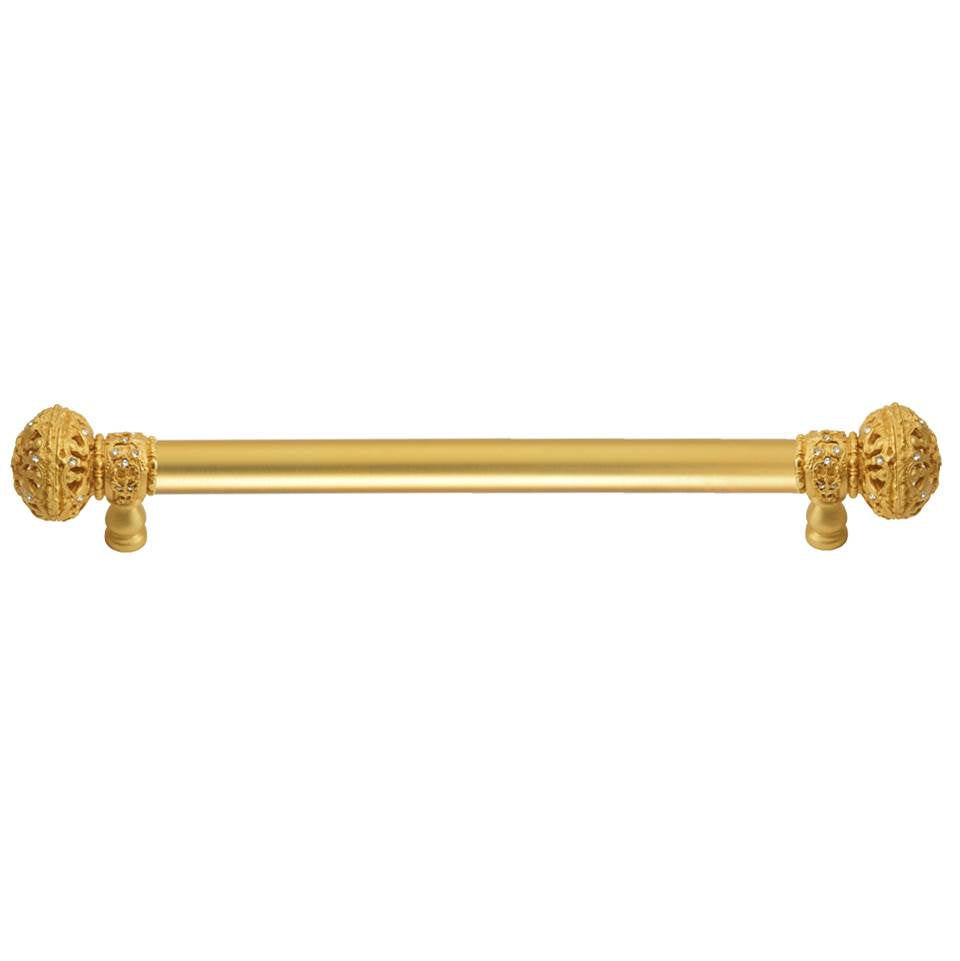 Carpe Diem Hardware - Juliane Grace 9'' O.C. (Approximately) With 5/8'' Smooth Center Long Pull Large Finial With Clear Swarovski Crystals In Gilded Mercury. - Gilded Mercury