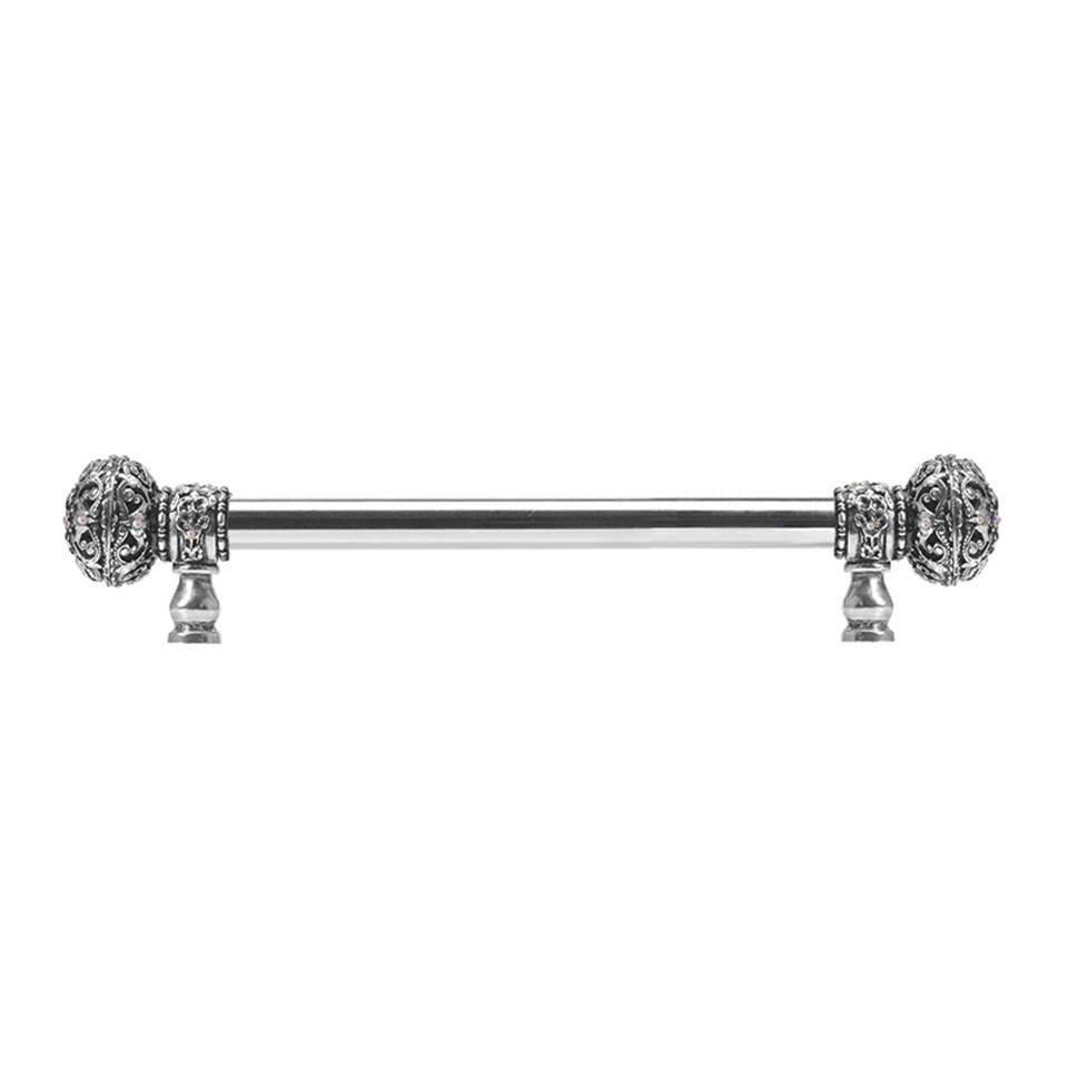 Carpe Diem Hardware - Juliane Grace 9'' O.C. (Approx) With 5/8'' Reeded Center Long Pull Large Finial W/ 56 Swarovski Clear and Aurore Boreale Crystals - Chalice