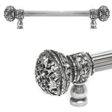 Carpe Diem Hardware - Juliane Grace 9'' O.C. (Approximately) With 5/8'' Reeded Center Long Pull Large Finial With Clear Swarovski Crystals In Chalice. - Chalice