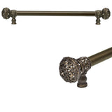 Carpe Diem Hardware - Juliane Grace 12'' O.C. (Approximately) With 5/8'' Smooth Center Long Pull Large Finial With Clear Swarovski Crystals In Antique Brass. - Antique Brass