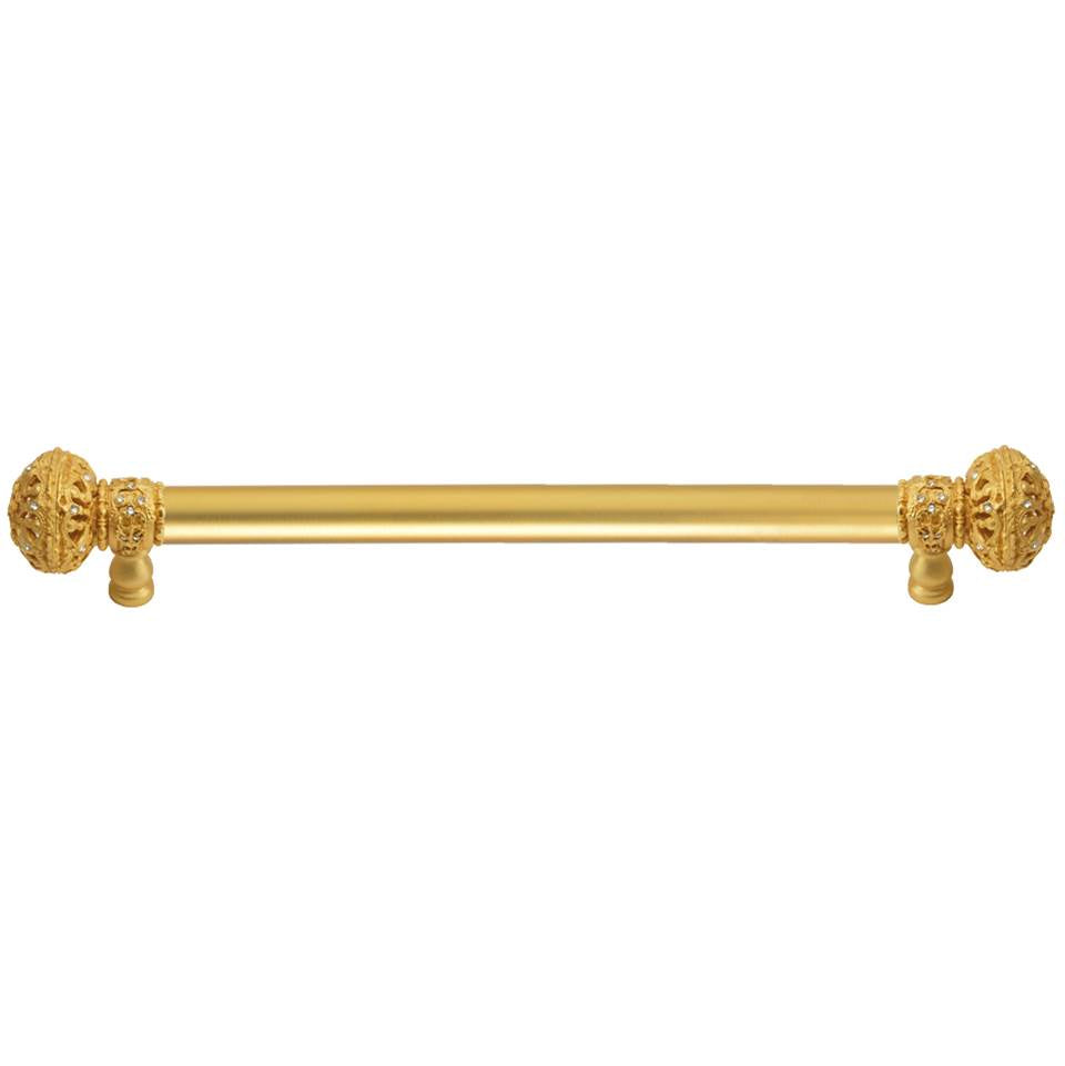 Carpe Diem Hardware - Juliane Grace 12'' O.C.Approx w/ 5/8'' Smooth Center Long Pull Large Finial w/ 56 Swarovski Crystals - Gilded Mercury