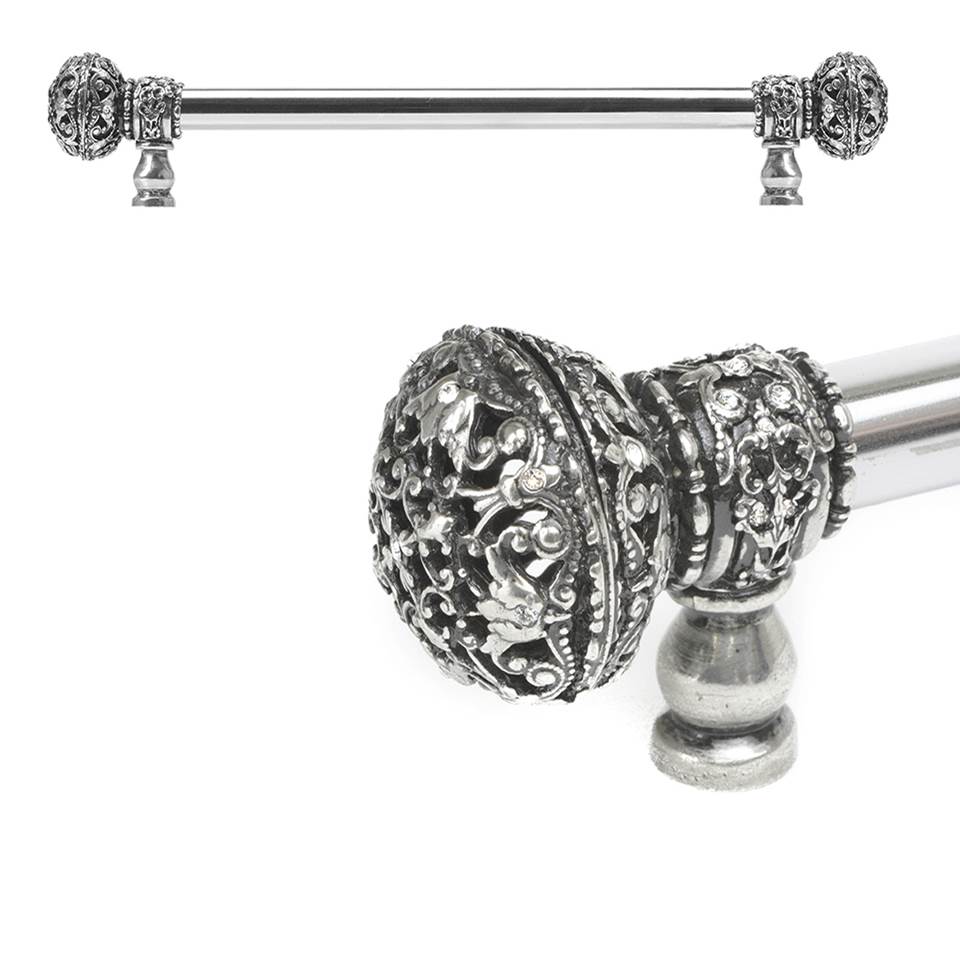 Carpe Diem Hardware - Juliane Grace 12'' O.C. (Approximately) With 5/8'' Smooth Center Long Pull Large Finial With Clear Swarovski Crystals In Chalice. - Chalice