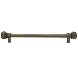 Carpe Diem Hardware - Juliane Grace 12'' O.C.Approx w/ 5/8'' Reeded Center Long Pull Large Finial w/ 56 Swarovski Crystals - Antique Brass
