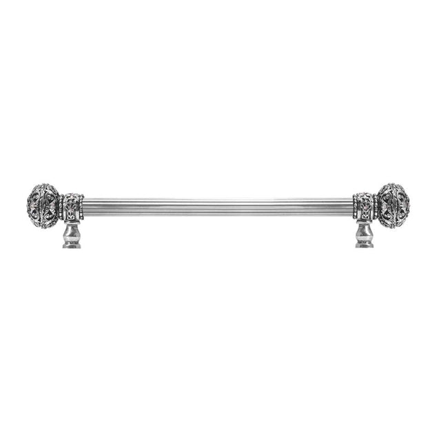 Carpe Diem Hardware - Juliane Grace 12'' O.C.(Approx) With 5/8'' Reeded Center Long Pull Large Finial W/ 56 Swarovski Clear and Aurore Boreale Crystals - Chalice