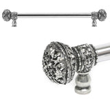 Carpe Diem Hardware - Juliane Grace 18'' O.C. (Approximately) With 5/8'' Smooth Center Long Pull Large Finial With Clear Swarovski Crystals In Chalice. - Chalice
