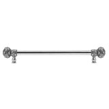 Carpe Diem Hardware - Juliane Grace 18'' O.C. (Approx) With 5/8'' Smooth Center Long Pull Large Finial W/ 56 Swarovski Clear and Aurore Boreale Crystals - Chalice