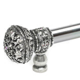 Juliane Grace 18'' O.C. (Approx) With 5/8'' Smooth Center Long Pull Large Finial W/ 56 Swarovski Clear and Aurore Boreale Crystals