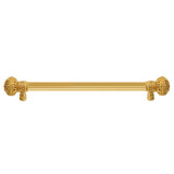 Carpe Diem Hardware - Juliane Grace 18'' O.C. Approx w/ 5/8'' Reeded Center Long Pull Large Finial w/ 56 Swarovski Crystals - Gilded Mercury