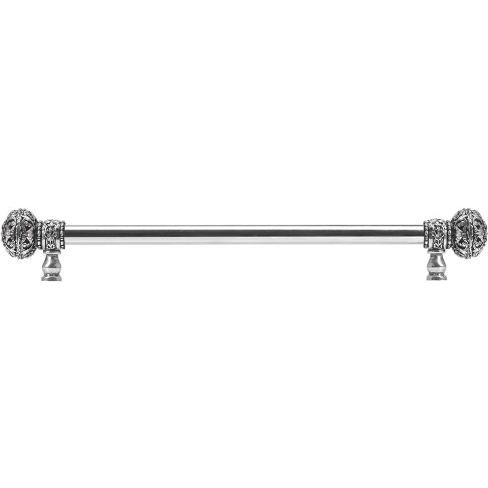 Carpe Diem Hardware - Juliane Grace 22'' O.C. (Approx) With 5/8'' Smooth Center Long Pull Large Finial W/ 56 Swarovski Clear and Aurore Boreale Crystals - Chalice