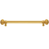 Carpe Diem Hardware - Juliane Grace 22'' O.C. (Approx) With 5/8'' Reeded Center Long Pull Large Finial W/ 56 Swarovski Clear Crystals - Gilded Mercury