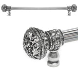 Carpe Diem Hardware - Juliane Grace 22'' O.C. (Approximately) With 5/8'' Reeded Center Long Pull Large Finial With Clear Swarovski Crystals In Chalice. - Chalice