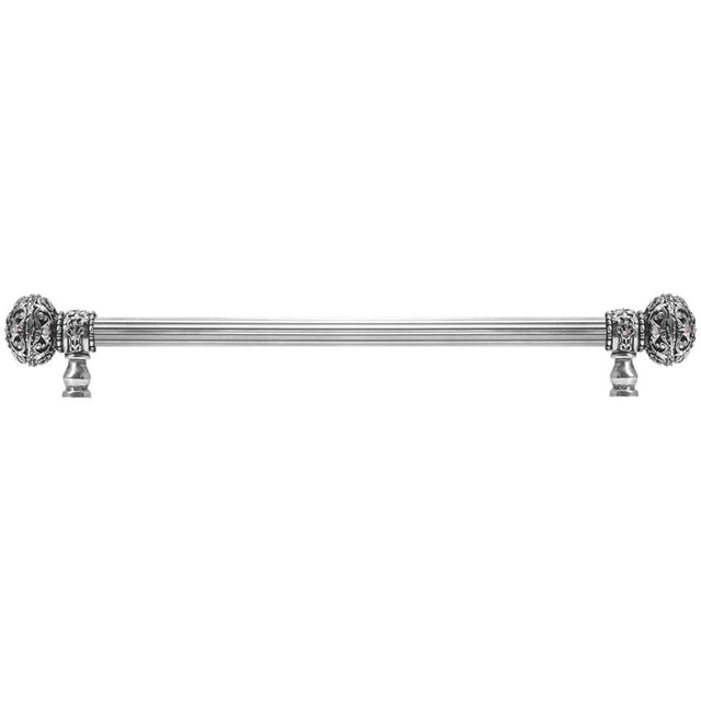 Carpe Diem Hardware - Juliane Grace 22'' O.C. (Approx) With 5/8'' Reeded Center Long Pull Large Finial W/ 56 Swarovski Clear and Aurore Boreale Crystals - Chalice