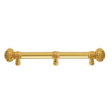 Carpe Diem Hardware - Juliane Grace 6'' O.C. (Approximately) With 5/8'' Smooth Center Long Pull and Center Brace Large Finial With Clear Swarovski Crystals In Gilded Mercury. - Gilded Mercury