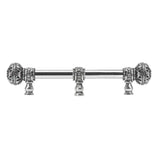 Carpe Diem Hardware - Juliane Grace 6'' O.C. (Approx) With 5/8'' Smooth Center Long Pull Large Finial W/ 65 Swarovski Clear and Aurore Boreale Crystals With Center Brace - Chalice