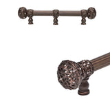 Carpe Diem Hardware - Juliane Grace 6'' O.C. (Approx) With 5/8'' Reeded Center Long Pull Large Finial W/ 65 Swarovski Clear Crystals With Center Brace - Oil Rubbed Bronze