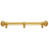 Carpe Diem Hardware - Juliane Grace 9'' O.C. (Approximately) With 5/8'' Smooth Center Long Pull and Center Brace Large Finial With Clear Swarovski Crystals In Gilded Mercury. - Gilded Mercury