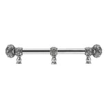 Carpe Diem Hardware - Juliane Grace 9'' O.C. (Approx) With 5/8'' Smooth Center Long Pull Large Finial W/ 65 Swarovski Clear and Aurore Boreale Crystals With Center Brace - Chalice