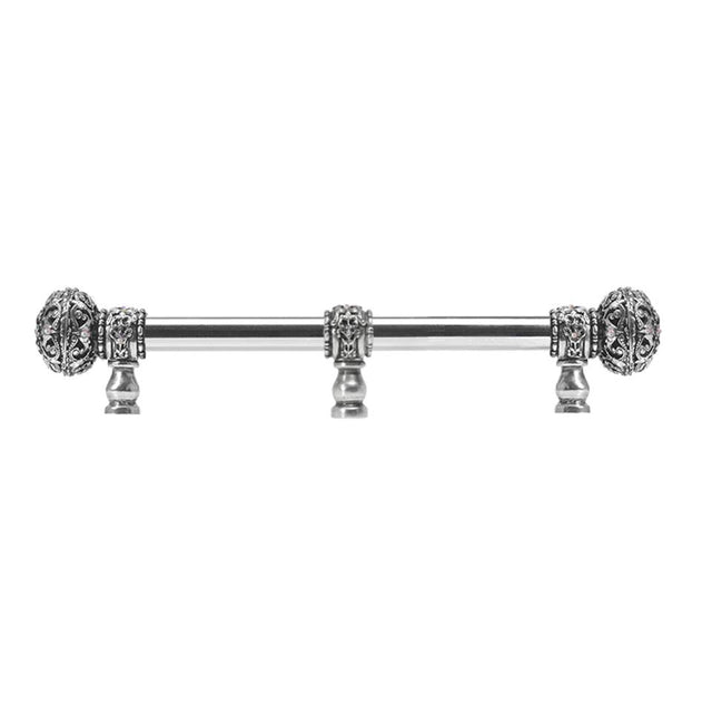 Carpe Diem Hardware - Juliane Grace 9'' O.C. (Approx) With 5/8'' Smooth Center Long Pull Large Finial W/ 65 Swarovski Clear and Aurore Boreale Crystals With Center Brace - Chalice